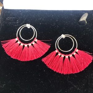 Dramatic Red Fan earrings